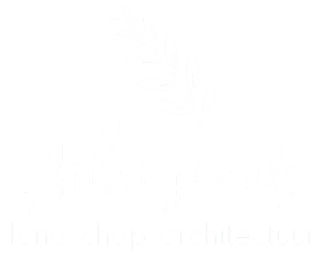 Logo landschapsarchitectuur wit